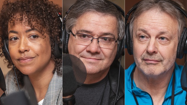 Myriam Fehmiu, Judes Poirier et Robert Langevin au micro de Catherine Perrin.