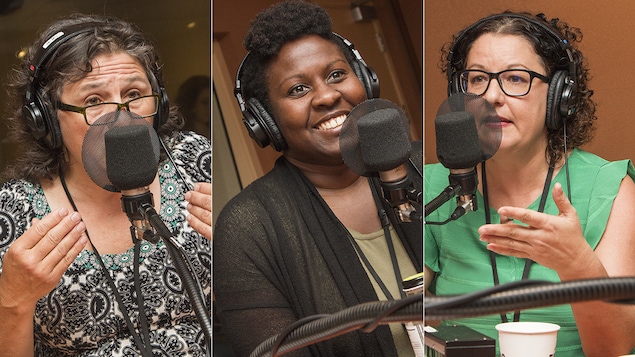 Lorraine Fontaine, Ariane Métellus et Isabelle Roy au micro de Catherine Perrin