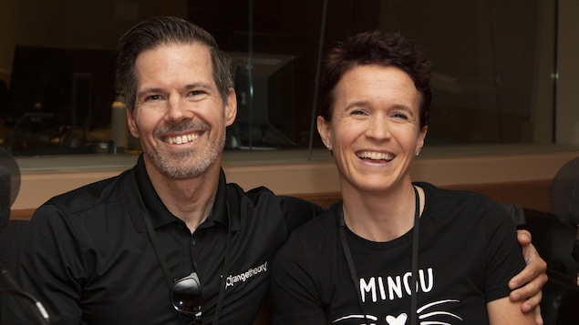 Geneviève Jeanson et Paul Hillier au studio 18 de Radio-Canada, à Montréal, le 27 août 2018.