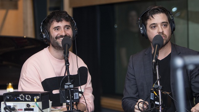 Arnaud Granata et Stéphane Mailhiot au micro de Catherine Perrin.