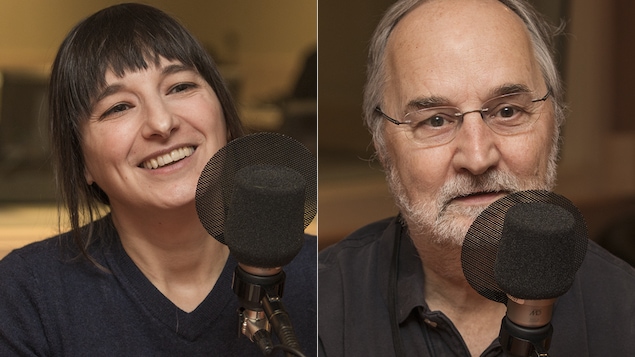Élise et François Gravel au micro de Catherine Perrin.