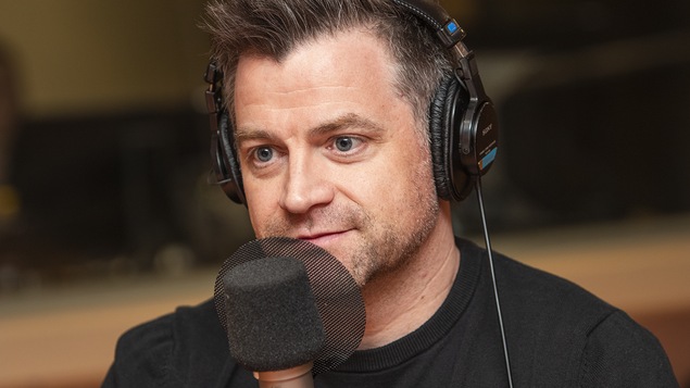 Patrick Groulx au micro de Catherine Perrin.