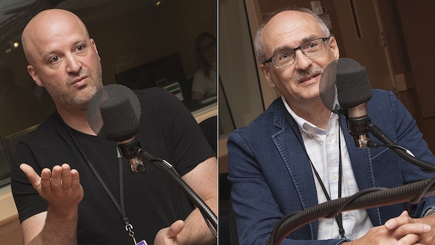 Guillaume Lallier et Vladimir Brailovski au micro de Stéphan Bureau