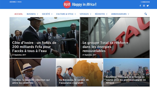 Entête du site Internet Happy in Africa