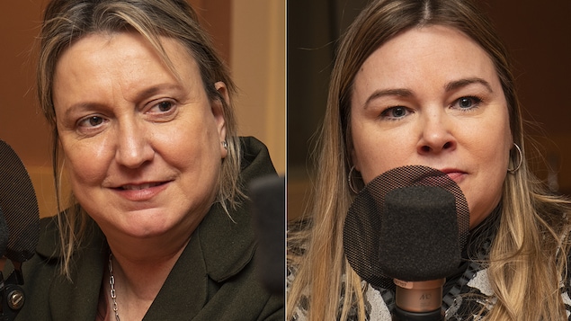 Martine Hébert et Nadine Landry au micro de Catherine Perrin.