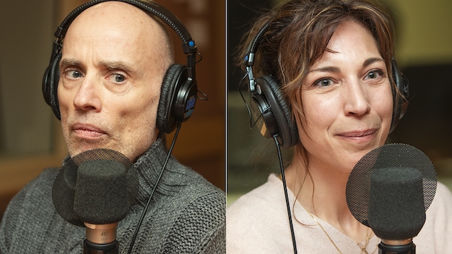 James Hyndman et Évelyne de la Chenelière au micro de Catherine Perrin.