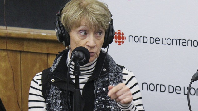 Hélène Koscielniak au micro de Catherine Perrin, à Hearst.