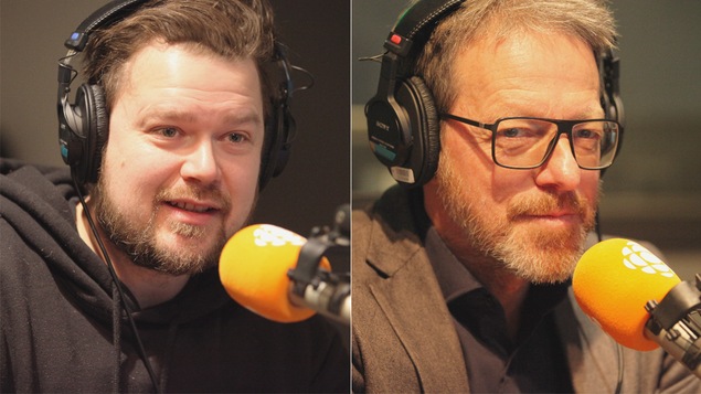 Éric Lavoie et Patrice Drouin au micro de Marie Grégoire