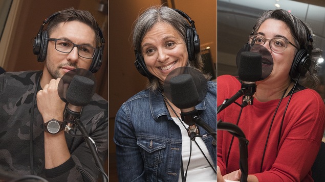 Marc Malinowski, Mitsou Plourde et Marianne Prairie au micro de Catherine Perrin