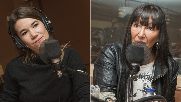 Marie-Ève Tremblay et Nadine St-Louis au micro d'Isabelle Craig