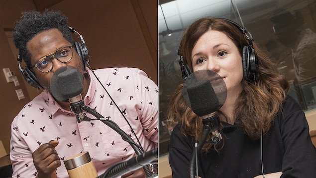 Meeker Guerrier et Léa Stréliski au micro de Marie Grégoire