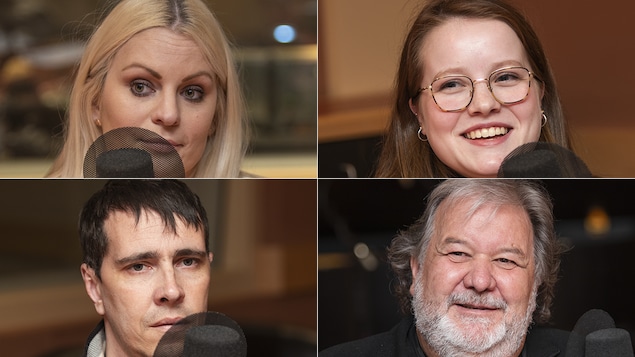 Audray Metcalfe, Camille Papineau-Maurais, Francis Grenons et le Dr Yves Berthiaume au micro de Catherine Perrin.