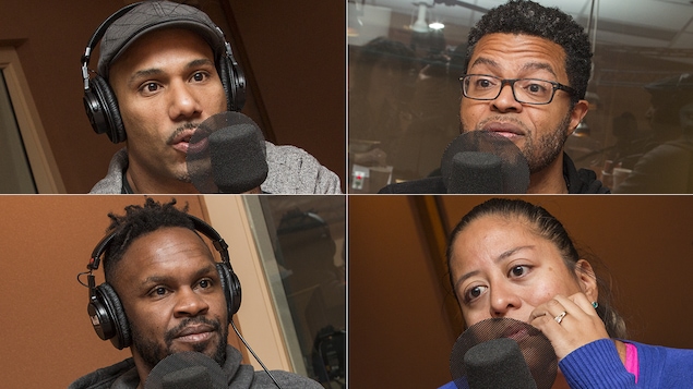 Will Prosper, Henri Pardo, Pierre-Yves Lord et Julie-Tania Richard au micro de Catherine Perrin