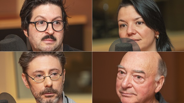 Dominic Raîche, Isabelle Craig, Paul Dwaine Fournier et Pierre Gingras au micro de Catherine Perrin.