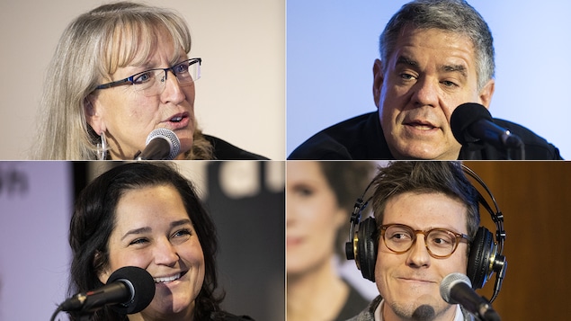 Véronique Rivest, Patrick Duguay, Manuela Teixeira et Alexandre Laquerre au Salon du livre de l'Outaouais.