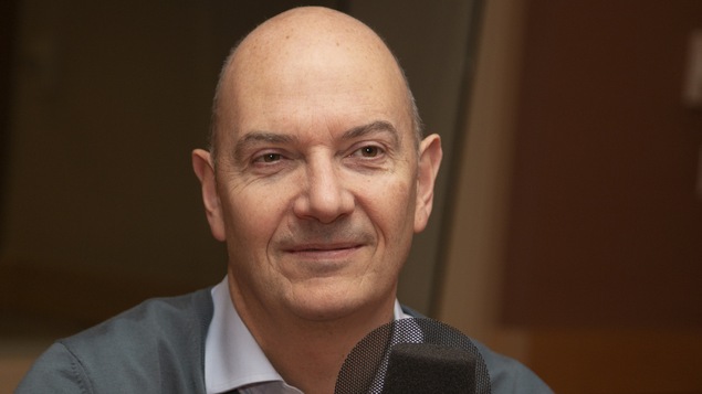 Roland Lescure au studio 18 de Radio-Canada, à Montréal, le 29 octobre 2018