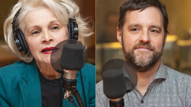 Louise Rousseau et Xavier Brossard-Ménard au micro de Catherine Perrin.