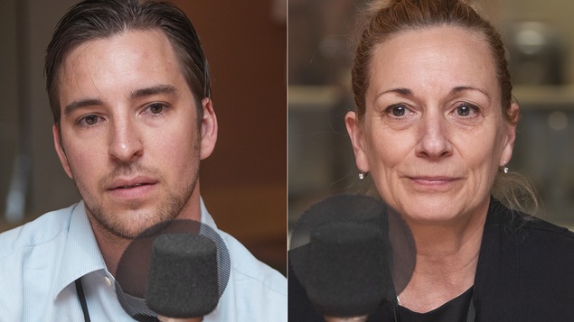Sébastien Roy et Carole Morissette au micro de Catherine Perrin.