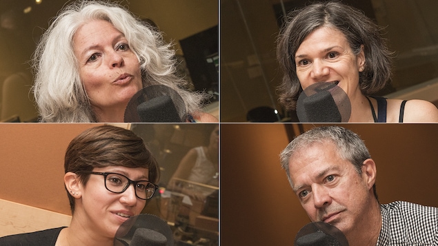 Sonia Sarfati, Christine Fortier, Catherine Côté et Sylvain Houde au micro de Catherine Perrin