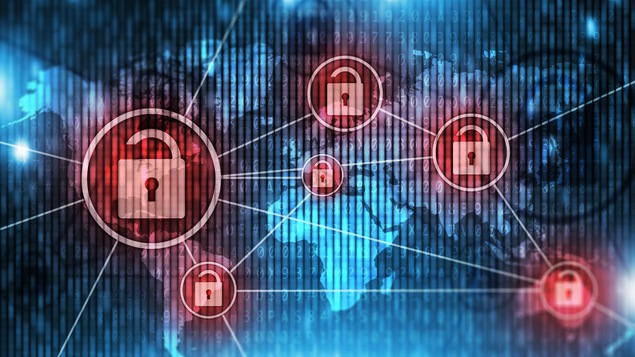 Une infographie montrant des réseaux de communications aux prises avec une cyberattaque.