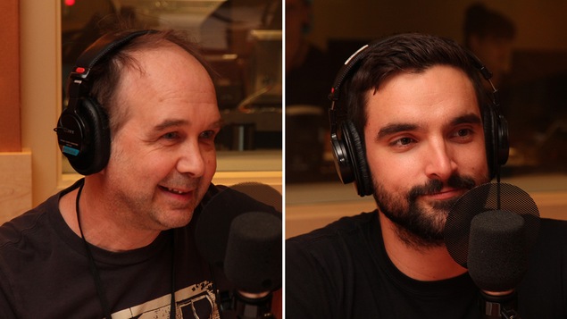 L'artiste visuel Éric Lamontagne, et le chroniqueur et auteur Jean-Philippe Baril-Guérard