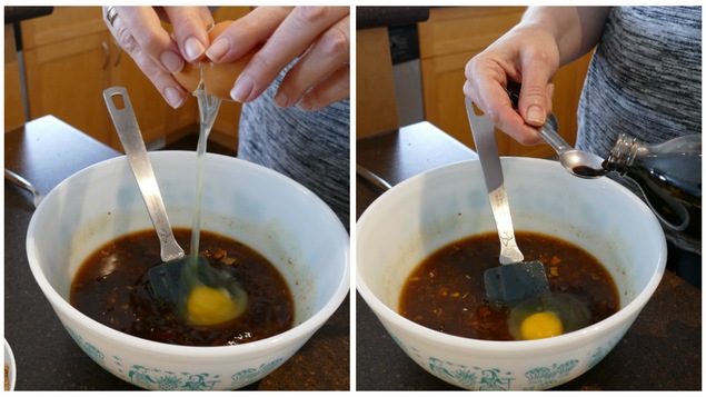 Ajouter l'oeuf et la vanille Ajouter l'oeuf et la vanille