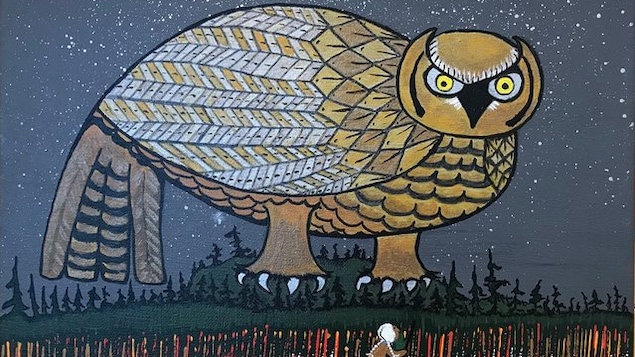 dessin hibou taiga
