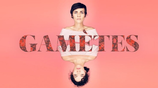 Annie Darisse et Dominique Leclerc sur l'affiche de la pièce Gamètes.