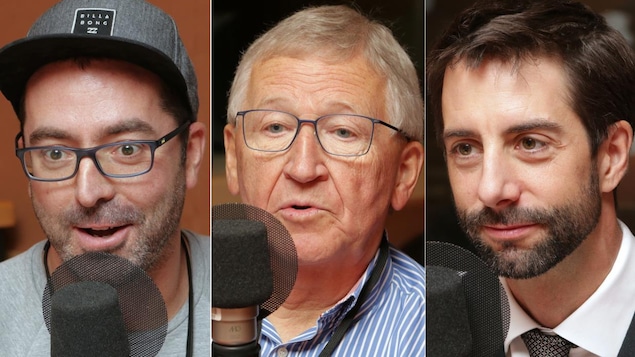 Montage de trois photos de Emmanuel Lauzon, Jean-Pierre Léger e François Cardinal