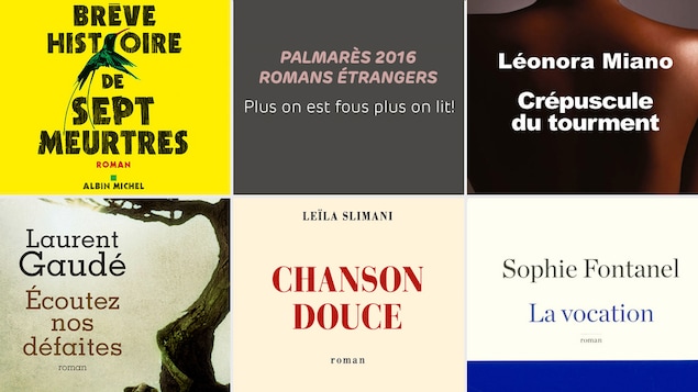 Une partie des couvertures des romans de Marlon James, de Laurent Gaudé, de Leïla Slimani, de Sophie Fontanel et de Léonora Miano. Une partie des couvertures des romans de Marlon James, de Laurent Gaudé, de Leïla Slimani, de Sophie Fontanel et de Léonora Miano.