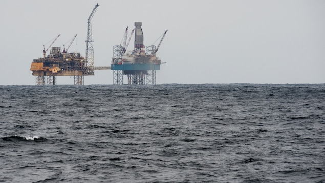 Une plateforme de forage de la pétrolière Total en mer du Nord, en Europe