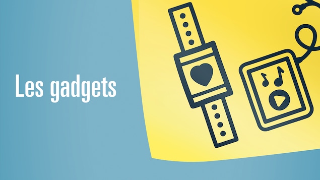 Illustration représentant des gadgets comme une montre ou un lecteur mp3