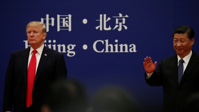 Le président américain Donald Trump et le président chinois Xi Jinping au Palais du peuple à Pékin en novembre 2017.
