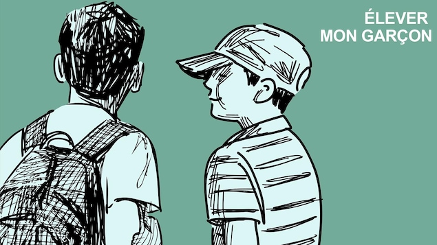 Illustration de deux jeunes garçons de dos. L'un porte un sac à dos, l'autre une casquette.