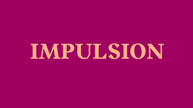 Le mot impulsion écrit sur fond mauve.