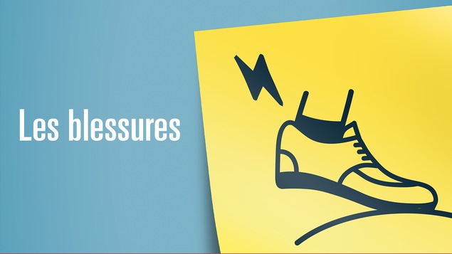 Illustration représentant les blessures: un pied semble douleureux