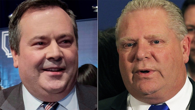 Photo-montage de Jason Kenney et Doug Ford