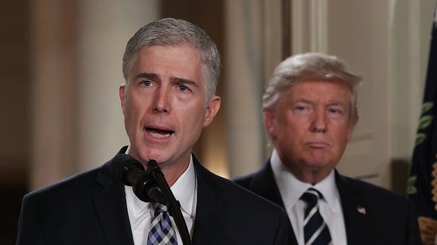 Le juge conservateur Neil Gorsuch avec le président américain Donald Trump