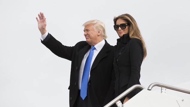 Donald Trump la veille de son assermentation, en compagnie de sa femme Melania