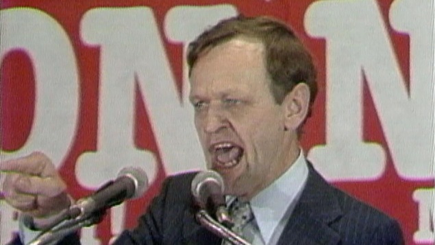 Jean Chrétien lors d'un rassemblement du comité du non à Sherbrooke, le 4 mai 1980