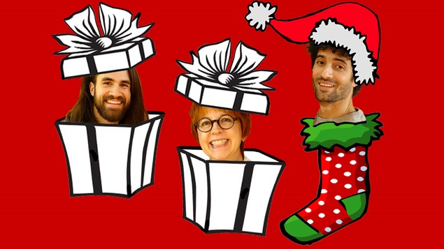 Jay Du Temple, Chantal Lamarre et Alex Fredo dans un décor de Noël