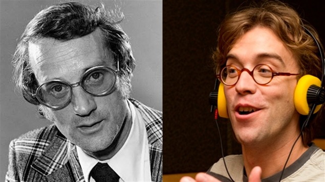 Marc Favreau en septembre 1972 (archives) et Fred Pellerin en studio en décembre 2011