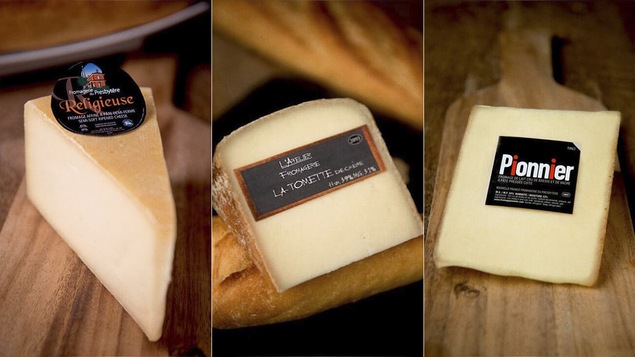 Trois fromages québécois : la religieuse, la tomette et le pionnier.