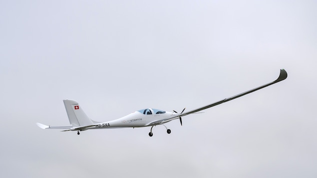 L'avion solaire SolarStratos lors d'un vol en Suisse, au mois de mai 2017