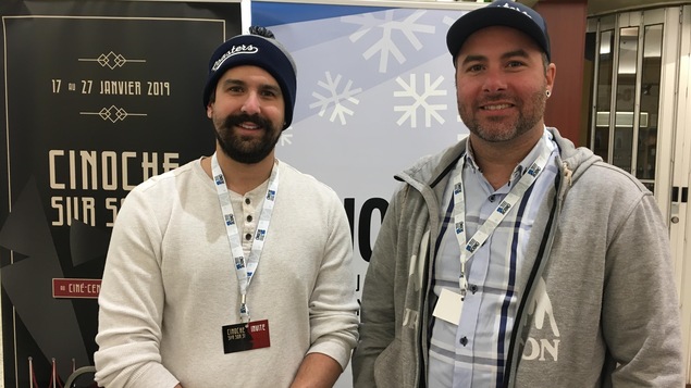 Les réalisateurs du documentaire Les Coasters Stéphane Trottier et Nicolas-Alexandre Tremblay, au Festival du film international de Baie-Comeau, Cinoche