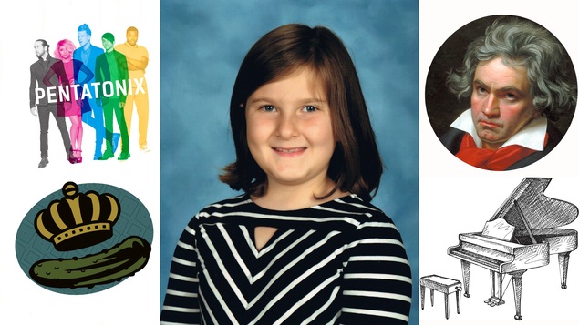 Arya Leclerc, 7 ans, entourée de ses inspirations musicales.