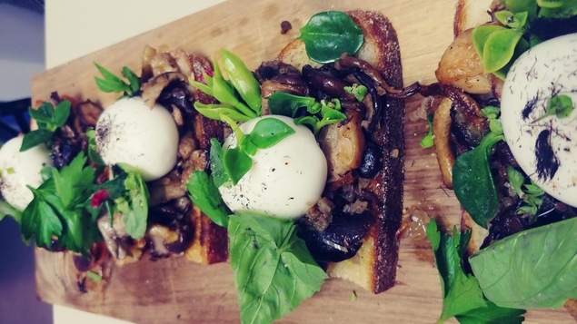 Toast aux champignons du chef Daniel Charbonneau du restaurant L'Empreinte