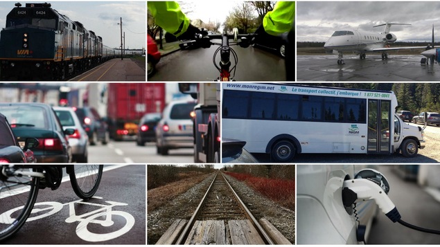 Montage photo avec des moyens de transports divers