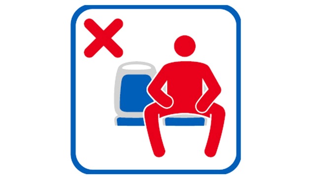Un logo condamnant l'étalement masculin dans les transports en commun
