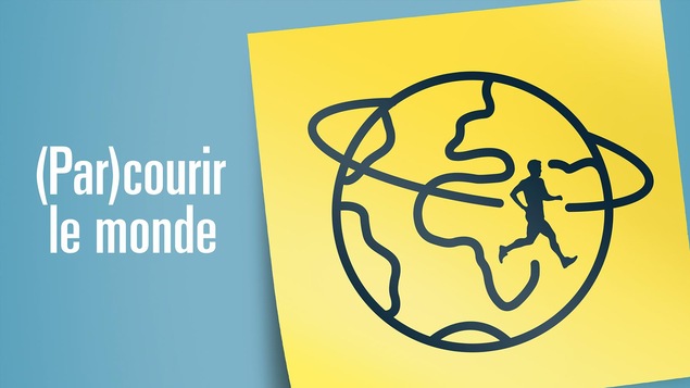 Dessin d'un coureur et d'un globe terrestre.